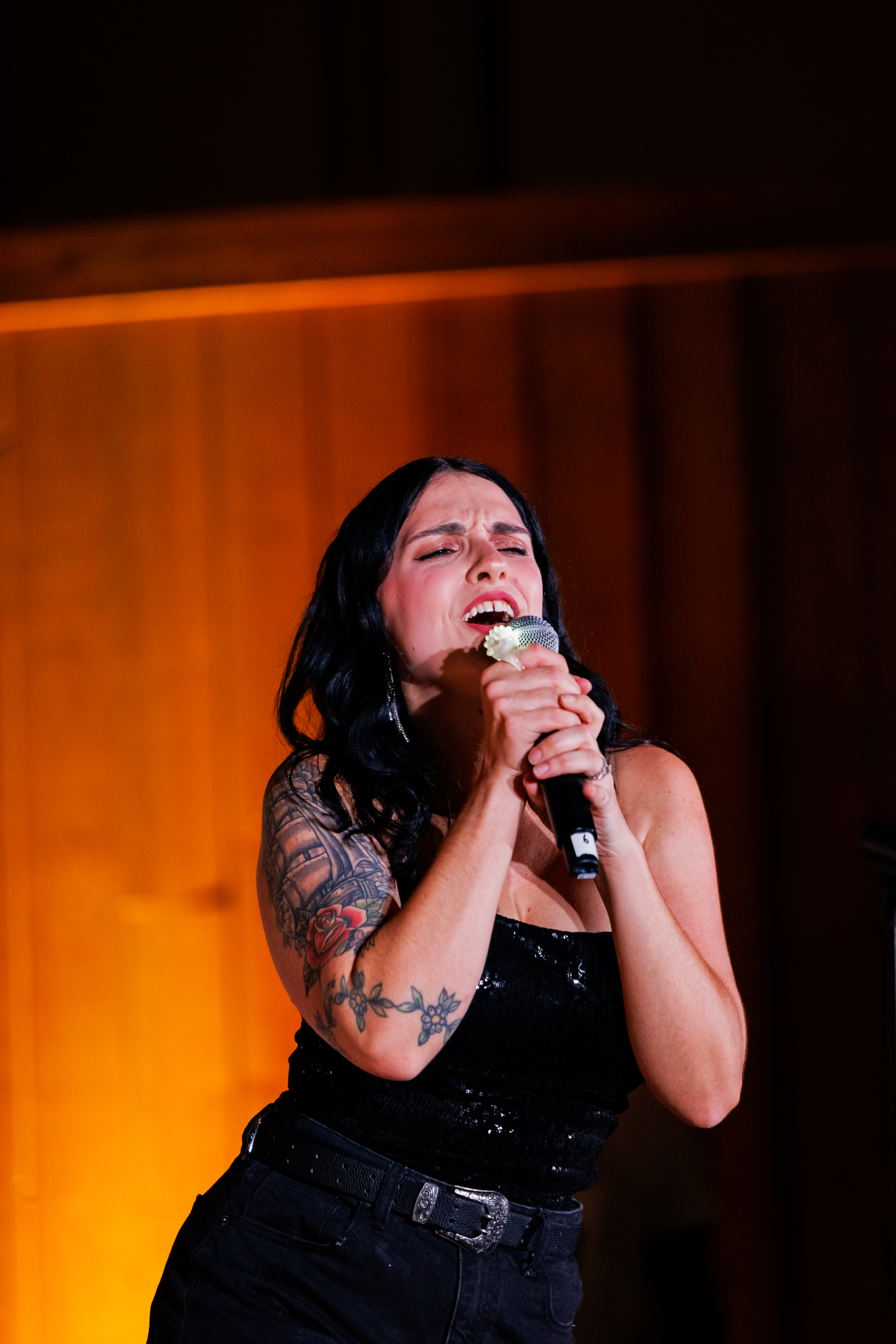 Vocalist singing