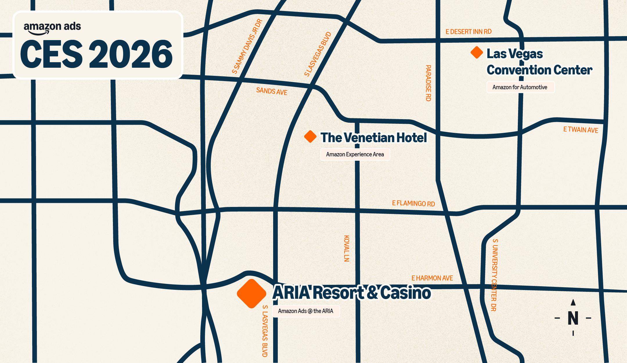 Map of Amazon CES 2026 activations