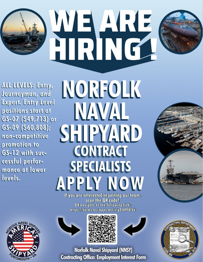 NNSY's Contract Specialist Hiring QR Code