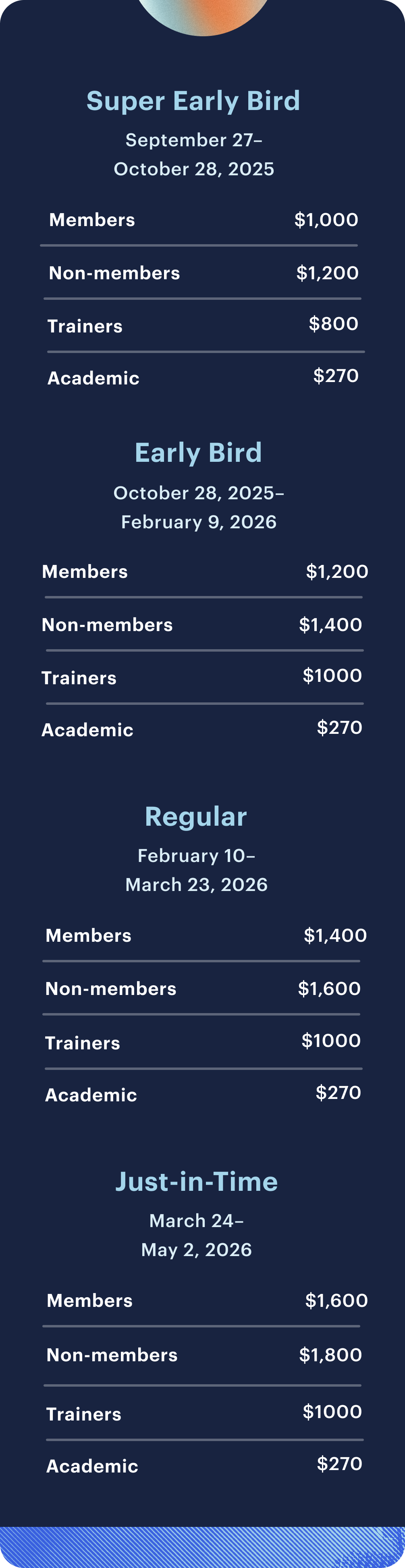 GSG Vancouver Registration Pricing