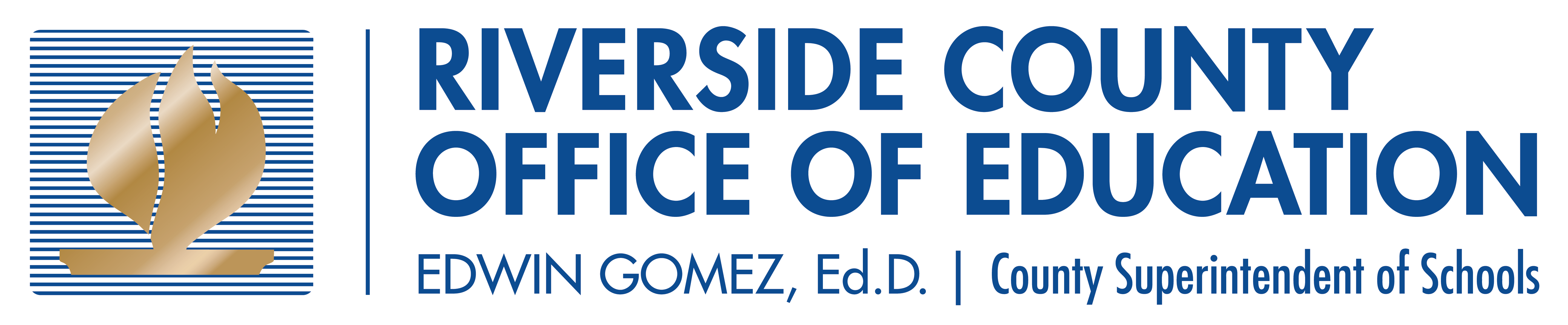 Riverside County Office of Education logo. Edwin Gomez, Ed.D., County Superintendent of Schools