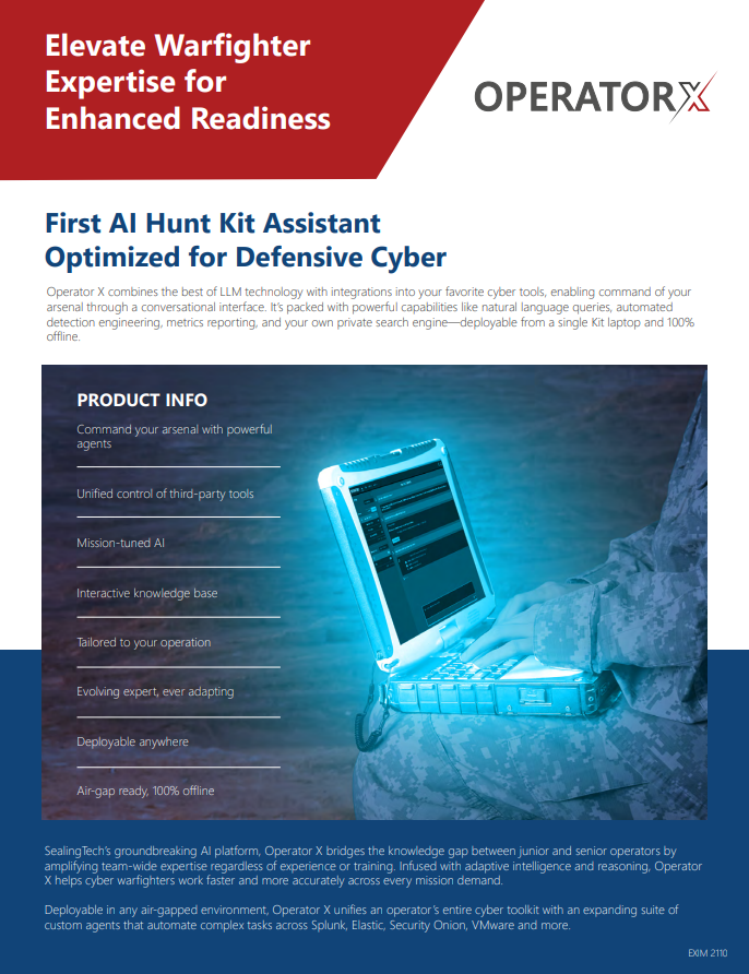 SealingTech's Operator X Datasheet